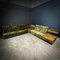 Mid-Century Illuminated Modular Corner Sofa in Green Velvet, Set of 7 2
