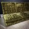 Mid-Century Illuminated Modular Corner Sofa in Green Velvet, Set of 7 3