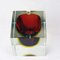 Italian Red Sommerso Murano Glass Block Ashtray attributed to Flavi Poli for Seguso, 1960s, Image 4