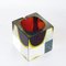 Italian Red Sommerso Murano Glass Block Ashtray attributed to Flavi Poli for Seguso, 1960s, Image 3