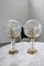 Lámpara de mesa era espacial de vidrio helado de latón y vidrio acrílico, años 70, Imagen 1