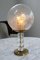 Lámpara de mesa era espacial de vidrio helado de latón y vidrio acrílico, años 70, Imagen 3
