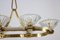 Lámpara de araña Art Déco ovalada de latón y cristal de Murano atribuida a Ercole Barovier, años 40, Imagen 6