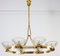 Art Deco Oval Brass and Murano Glass Chandelier attributed to Ercole Barovier, 1940s, Image 11