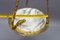 French Bronze, Brass and White Alabaster Pendant Light, 1920s, Image 18