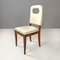 Italian Art Deco White Leather and Wood Chairs attributed to Giovanni Gariboldi, 1940s, Set of 8, Image 3