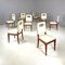 Italian Art Deco White Leather and Wood Chairs attributed to Giovanni Gariboldi, 1940s, Set of 8 2