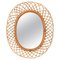 French Riviera Rattan and Bamboo Oval Mirror by Franco Albini, Italy, 1960s 1