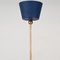 Italian Opal Glass, Brass and Blue Metal Pendant Lamp from Stilnovo, 1950s 7