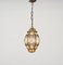 Venetian Amber Murano Glass Ceiling Light with Iron Frame, Italy, 1940s 10