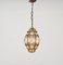 Venetian Amber Murano Glass Ceiling Light with Iron Frame, Italy, 1940s, Image 10