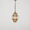 Venetian Amber Murano Glass Ceiling Light with Iron Frame, Italy, 1940s 5
