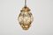 Venetian Amber Murano Glass Ceiling Light with Iron Frame, Italy, 1940s 9