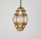 Venetian Amber Murano Glass Ceiling Light with Iron Frame, Italy, 1940s 2