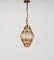 Venetian Amber Murano Glass Ceiling Light with Iron Frame, Italy, 1940s, Image 4