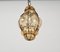 Venetian Amber Murano Glass Ceiling Light with Iron Frame, Italy, 1940s, Image 3