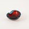 Blue and Red Sommerso Murano Glass Heart-Shaped Bowl by Flavio Poli, Italy, 1960s 5