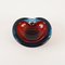 Blue and Red Sommerso Murano Glass Heart-Shaped Bowl by Flavio Poli, Italy, 1960s 10