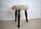 Antique Mahogany Stool with Tapestry Upholstered Seat 1