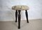Antique Mahogany Stool with Tapestry Upholstered Seat, Image 1