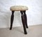 Antique Mahogany Stool with Tapestry Upholstered Seat 7