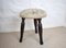 Antique Mahogany Stool with Tapestry Upholstered Seat 4