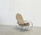 Rocking Chair Rembourrée en Chrome, 1970s 1