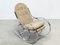 Rocking Chair Rembourrée en Chrome, 1970s 2