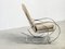 Upholstered Chrome Rocking Chair, 1970s, Image 5