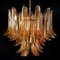 Lámpara de araña italiana de pétalos de cristal de Murano ámbar, Imagen 2