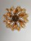 Lámpara de araña italiana de pétalos de cristal de Murano ámbar, Imagen 6