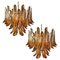 Italian Amber Murano Glass Petal Chandeliers, Set of 2, Image 1