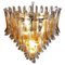 Lampadari a forma di petalo in vetro di Murano ambrato, Italia, set di 2, Immagine 2