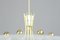 Große Mid-Century Deckenlampe aus Messing & Glas, 1960er 10
