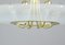 Lampada da soffitto grande Mid-Century in ottone e vetro, anni '60, Immagine 9