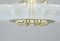 Large Mid-Century Brass and Glass Ceiling Light, 1960s, Image 9