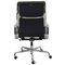 Silla de oficina EA-219 Softpad de cuero negro de Charles Eames, Imagen 3