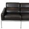 Three-Seater 3303 Sofa in Patinated Black Aniline Leather by Arne Jacobsen, 1980s 5