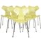 Chaises Grand Prix Vintage Jaunes par Arne Jacobsen, Set de 6 1