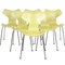 Vintage Yellow Grand Prix Chairs by Arne Jacobsen, Set of 6 1