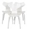 Chaises Grandprix Blanches par Arne Jacobsen, Set de 3 1