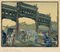Katharine Jowett, Pai-Lou, Peking (Beijing, China), Early 20th Century, Linocut Print 1