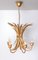 Gilded Brass Wheat Sheaf Chandeliers, Italy, 1970s, Set of 2 10