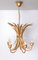 Gilded Brass Wheat Sheaf Chandeliers, Italy, 1970s, Set of 2, Image 10