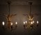 Gilded Brass Wheat Sheaf Chandeliers, Italy, 1970s, Set of 2 3