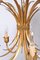 Gilded Brass Wheat Sheaf Chandeliers, Italy, 1970s, Set of 2 6