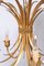 Gilded Brass Wheat Sheaf Chandeliers, Italy, 1970s, Set of 2, Image 6