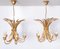 Gilded Brass Wheat Sheaf Chandeliers, Italy, 1970s, Set of 2, Image 1