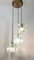 Lámpara colgante italiana vintage de tres luces atribuida a Zero Quattro, años 50, Imagen 2