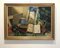 Pierre Jaques, Atelier avec livres et travaux de l'artiste, Oleo sobre lienzo, Enmarcado, Imagen 2